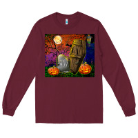 Burgundy headstone and coffin tumbler Long Sleeve Tee - BundleAndBundleShop
