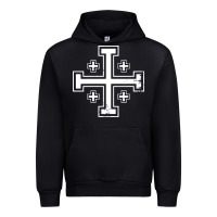 Black crusader cross of jerusalem knights templa Urban Hoodie - linhVisuals