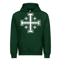 Forest Green crusader cross of jerusalem knights templa Urban Hoodie - linhVisuals