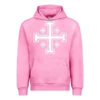 Fuchsia Pink crusader cross of jerusalem knights templa Urban Hoodie - linhVisuals