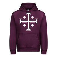 Mauve Wine crusader cross of jerusalem knights templa Urban Hoodie - linhVisuals