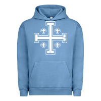 Pigment Pebble Blue crusader cross of jerusalem knights templa Urban Hoodie - linhVisuals