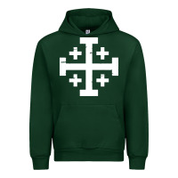 Forest Green crusader cross of jerusalem Urban Hoodie - linhVisuals