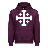 Mauve Wine crusader cross of jerusalem Urban Hoodie - linhVisuals