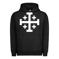 Pigment Black crusader cross of jerusalem Urban Hoodie - linhVisuals