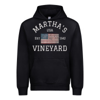 Black martha's vineyard massachusetts american flag usa vintage pullover hoo Urban Hoodie - linhVisuals