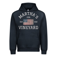 Navy martha's vineyard massachusetts american flag usa vintage pullover hoo Urban Hoodie - linhVisuals