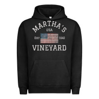 Pigment Black martha's vineyard massachusetts american flag usa vintage pullover hoo Urban Hoodie - linhVisuals