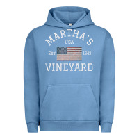 Pigment Pebble Blue martha's vineyard massachusetts american flag usa vintage pullover hoo Urban Hoodie - linhVisuals