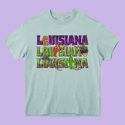 Louisiana Louisiana Louisiana Heavy Core Tee Designed By Howdyjamesfarm