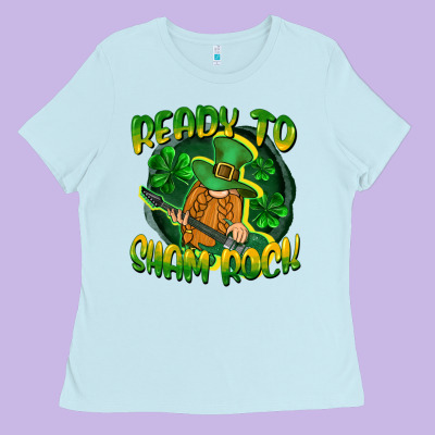 Ready To Sham Rock St. Patrick's Day Ladies Tee Designed By Cowgirlartshop