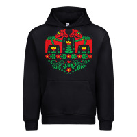 Black swedish dala horse folk art t shirt Urban Hoodie - linhVisuals
