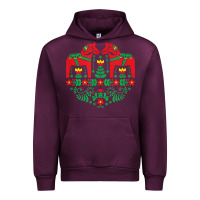 Mauve Wine swedish dala horse folk art t shirt Urban Hoodie - linhVisuals