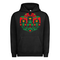 Pigment Black swedish dala horse folk art t shirt Urban Hoodie - linhVisuals