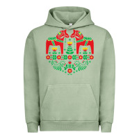 Pigment Oil Green swedish dala horse folk art t shirt Urban Hoodie - linhVisuals