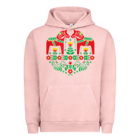 Pigment Salmon swedish dala horse folk art t shirt Urban Hoodie - linhVisuals