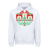 White swedish dala horse folk art t shirt Urban Hoodie - linhVisuals