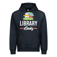 Navy womens funny library lady librarian library assistant t shirt Urban Hoodie - linhVisuals
