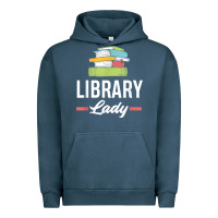 Pigment Midnight Navy womens funny library lady librarian library assistant t shirt Urban Hoodie - linhVisuals
