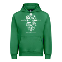 Emerald national park service, skull animals hiking camping eliments t shirt Urban Hoodie - linhVisuals
