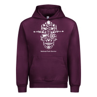 Mauve Wine national park service, skull animals hiking camping eliments t shirt Urban Hoodie - linhVisuals