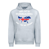 Heather Grey what part of eyjafjallajökull don't you understand raglan baseball te Urban Hoodie - linhVisuals