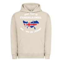 Pigment French Oak what part of eyjafjallajökull don't you understand raglan baseball te Urban Hoodie - linhVisuals