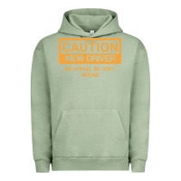 Pigment Oil Green caution new student driver funny Urban Hoodie - linhVisuals