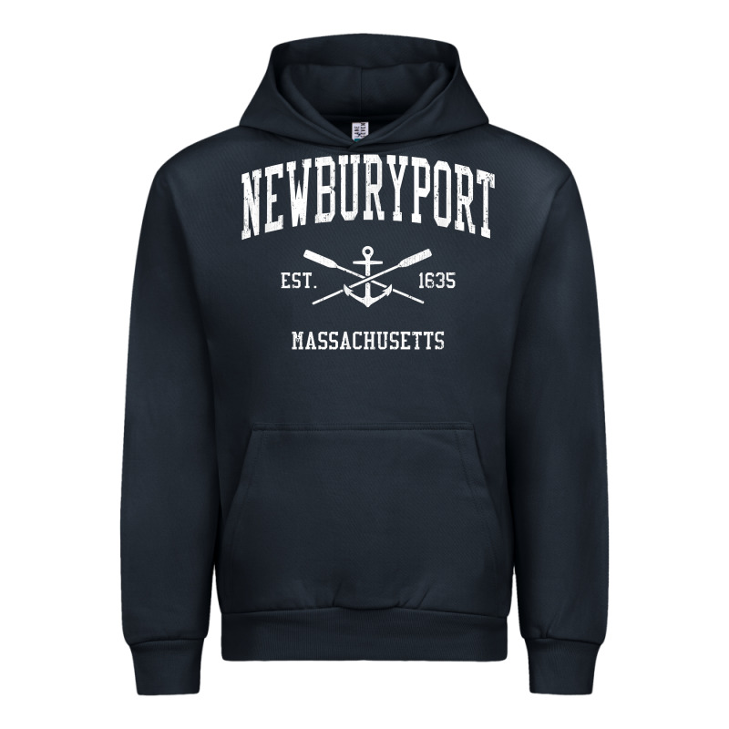 Newburyport Ma Vintage Crossed Oars & Boat Anchor Sports T Shirt Urban Hoodie by linhVisuals | Teevron