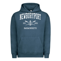 Pigment Midnight Navy newburyport ma vintage crossed oars & boat anchor sports t shirt Urban Hoodie - linhVisuals