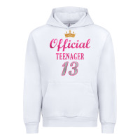 White official 13 teenager cute 13th birthday ideas for girls t shirt Urban Hoodie - linhVisuals