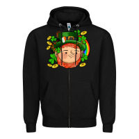 Black st patricks elf Zipper Hoodie - AdoDesignShop