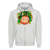 Dove Grey st patricks elf Zipper Hoodie - AdoDesignShop