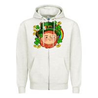 Oatmeal Heather st patricks elf Zipper Hoodie - AdoDesignShop
