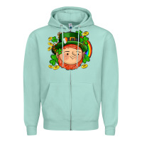 Seafoam st patricks elf Zipper Hoodie - AdoDesignShop