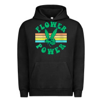 Pigment Black womens flower power 420 thc pot weed medical marijuana funny weed v ne Urban Hoodie - linhVisuals