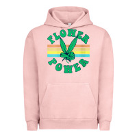 Pigment Salmon womens flower power 420 thc pot weed medical marijuana funny weed v ne Urban Hoodie - linhVisuals