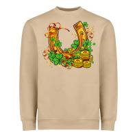 Mushroom horseshoe with shamrocks and coin Heavyweight Sweatshirt - AdoDesignShop