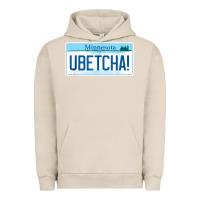 Pigment French Oak ubetcha (you betcha) minnesota license plate t shirt Urban Hoodie - linhVisuals