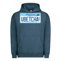 Pigment Midnight Navy ubetcha (you betcha) minnesota license plate t shirt Urban Hoodie - linhVisuals