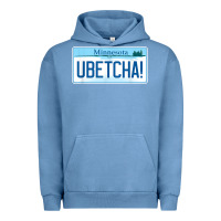 Pigment Pebble Blue ubetcha (you betcha) minnesota license plate t shirt Urban Hoodie - linhVisuals