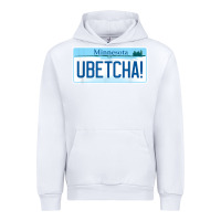 White ubetcha (you betcha) minnesota license plate t shirt Urban Hoodie - linhVisuals