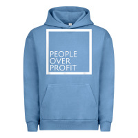 Pigment Pebble Blue people over profit democratic socialism pro socialist symbol t shirt Urban Hoodie - linhVisuals