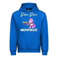 Cobalt womens pew madafakas funny fantasy unicorn with rainbow gun   white v Urban Hoodie - linhVisuals