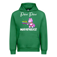 Emerald womens pew madafakas funny fantasy unicorn with rainbow gun   white v Urban Hoodie - linhVisuals