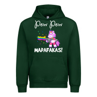 Forest Green womens pew madafakas funny fantasy unicorn with rainbow gun   white v Urban Hoodie - linhVisuals