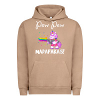 Pigment Burro womens pew madafakas funny fantasy unicorn with rainbow gun   white v Urban Hoodie - linhVisuals