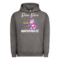 Pigment Tornado womens pew madafakas funny fantasy unicorn with rainbow gun   white v Urban Hoodie - linhVisuals