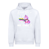 White womens pew madafakas funny fantasy unicorn with rainbow gun   white v Urban Hoodie - linhVisuals