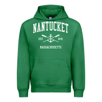 Emerald nantucket ma vintage crossed oars & boat anchor sports pullover hoodie Urban Hoodie - linhVisuals